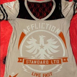 Affliction lace shirt